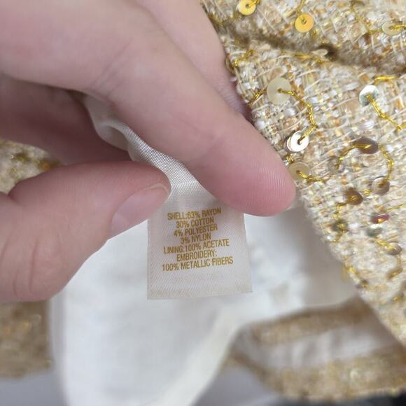Kate Spade Gold Sequin Pencil Glam Party Going Out Mini‎ Skirt The Rules Size 2 - Picture 5 of 7